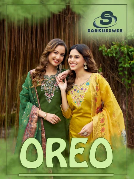 Oreo Vol 1 By Sankheswer Vertican Fancy Wholesale Kurti With Bottom Dupatta Suppliers In India